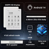 B6 Black & White 300PPI 6'' Compact Ebook Reader with Android 14OS